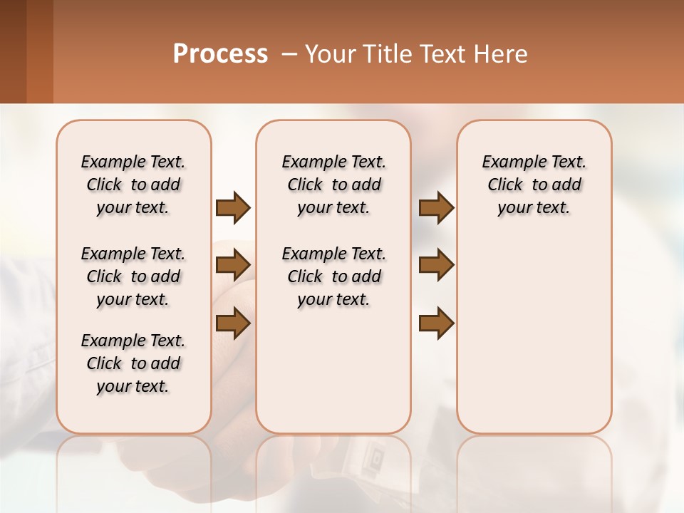 Two People Shaking Hands In Front Of A Blurry Background PowerPoint Template