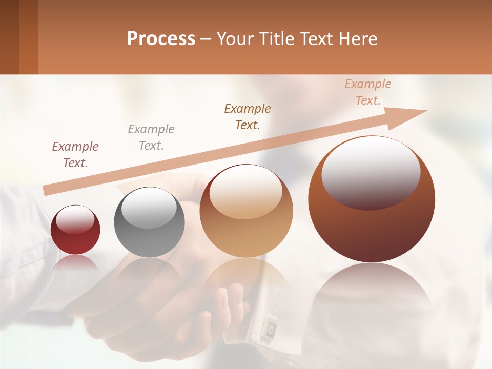 Two People Shaking Hands In Front Of A Blurry Background PowerPoint Template