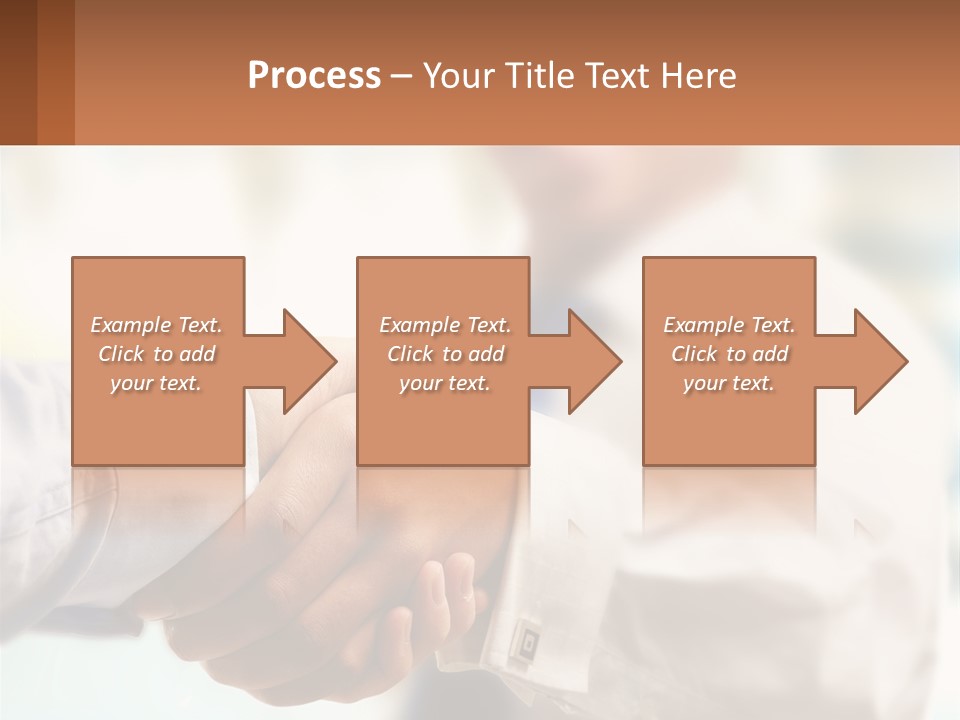 Two People Shaking Hands In Front Of A Blurry Background PowerPoint Template