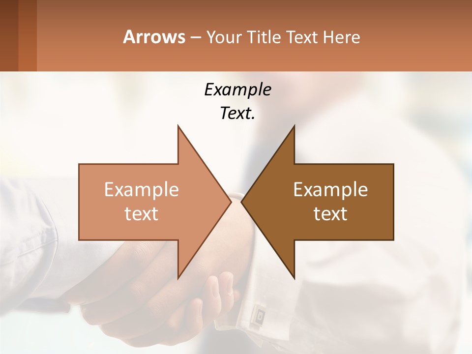 Two People Shaking Hands In Front Of A Blurry Background PowerPoint Template