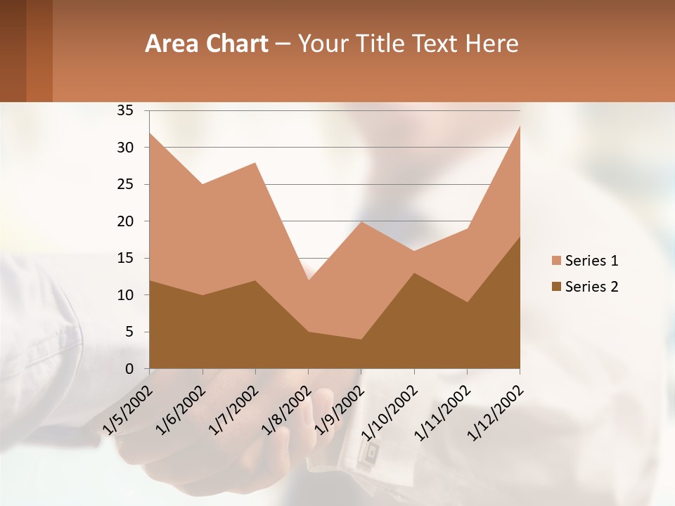 Two People Shaking Hands In Front Of A Blurry Background PowerPoint Template
