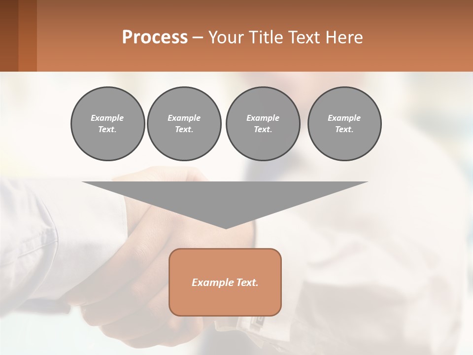 Two People Shaking Hands In Front Of A Blurry Background PowerPoint Template