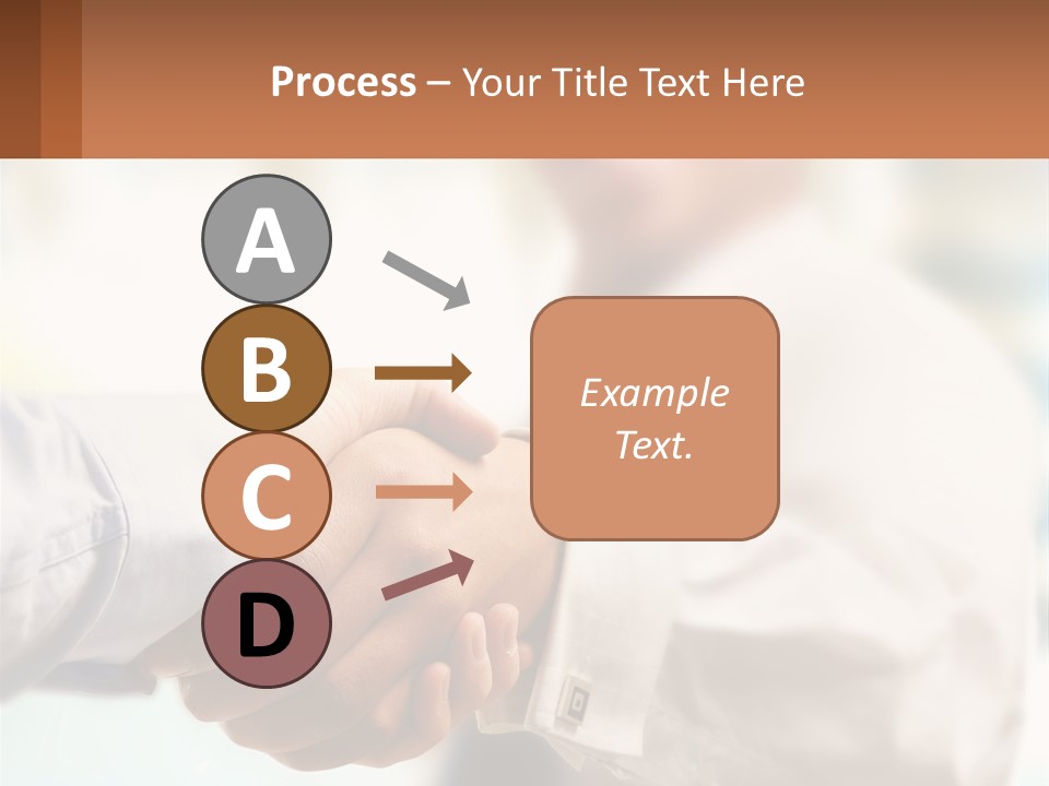 Two People Shaking Hands In Front Of A Blurry Background PowerPoint Template