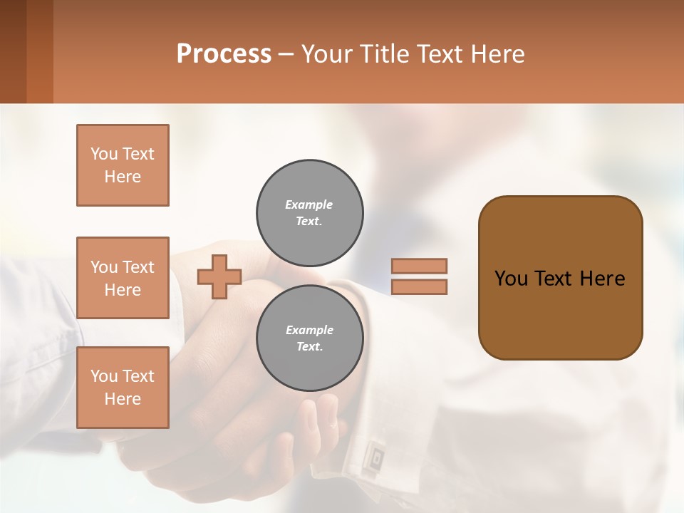 Two People Shaking Hands In Front Of A Blurry Background PowerPoint Template
