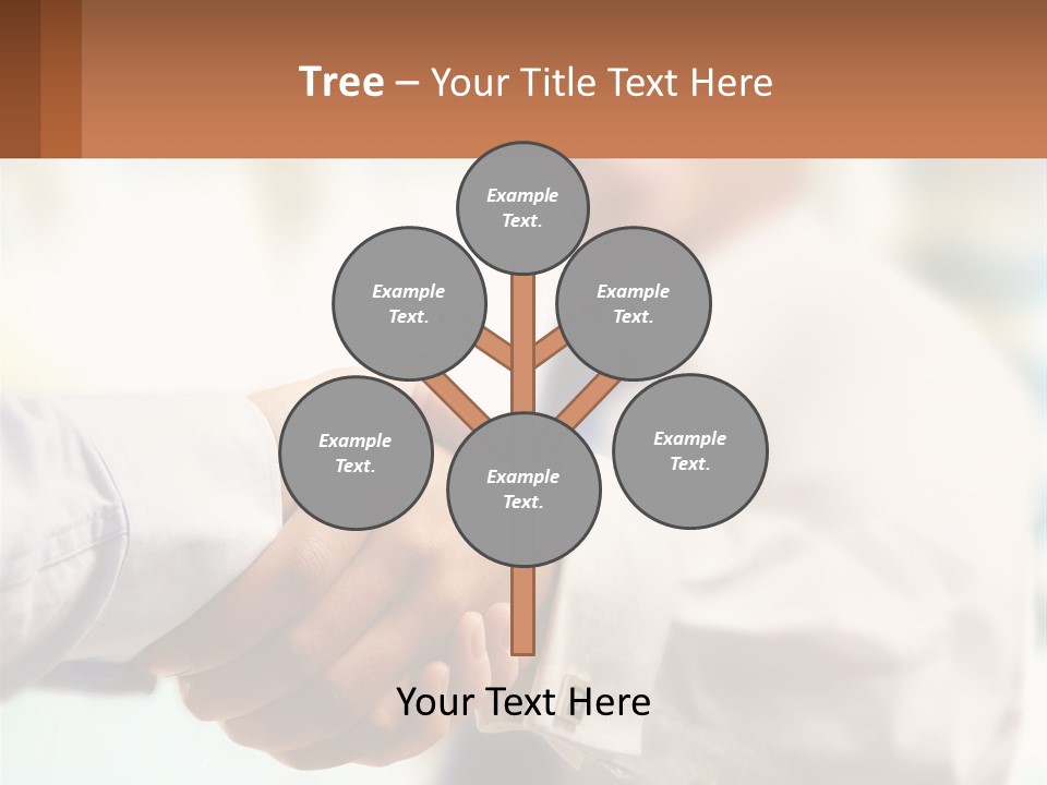 Two People Shaking Hands In Front Of A Blurry Background PowerPoint Template