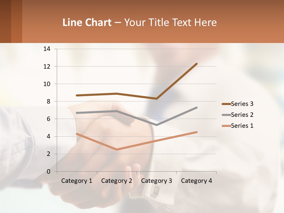Two People Shaking Hands In Front Of A Blurry Background PowerPoint Template