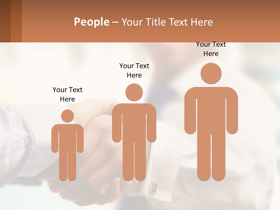 Two People Shaking Hands In Front Of A Blurry Background PowerPoint Template