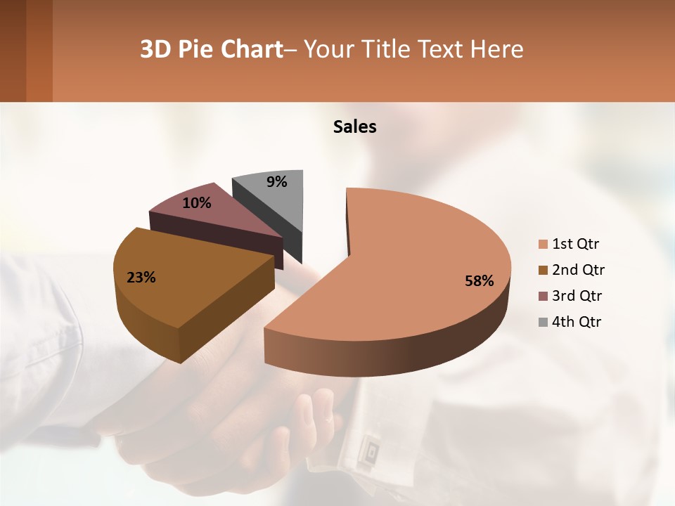 Two People Shaking Hands In Front Of A Blurry Background PowerPoint Template