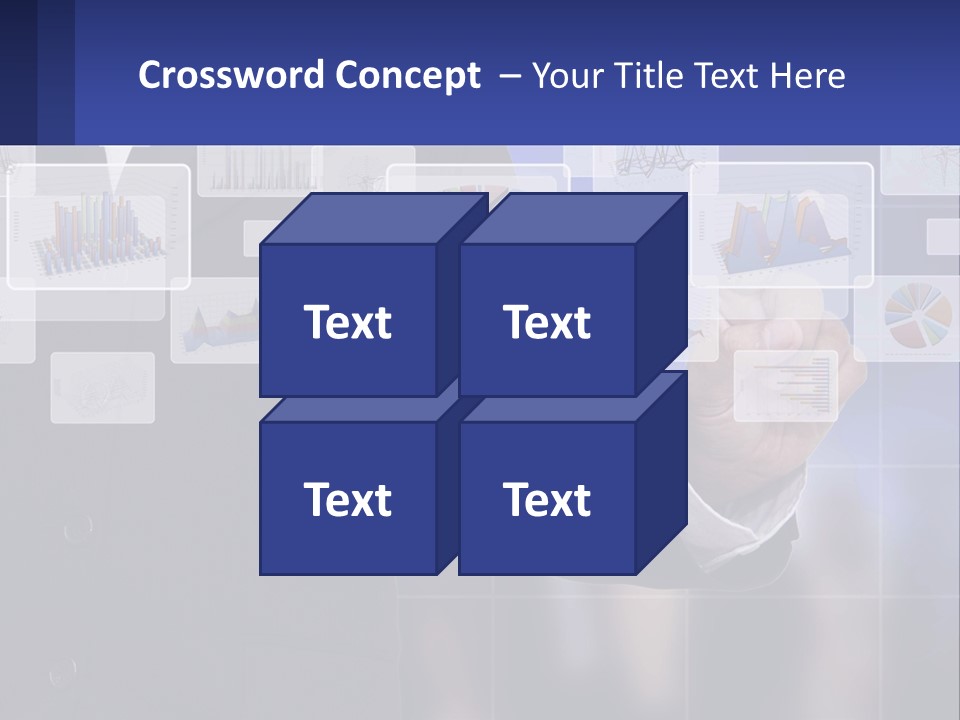 A Man In A Business Suit Touching A Screen With His Finger PowerPoint Template
