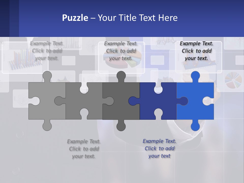 A Man In A Business Suit Touching A Screen With His Finger PowerPoint Template