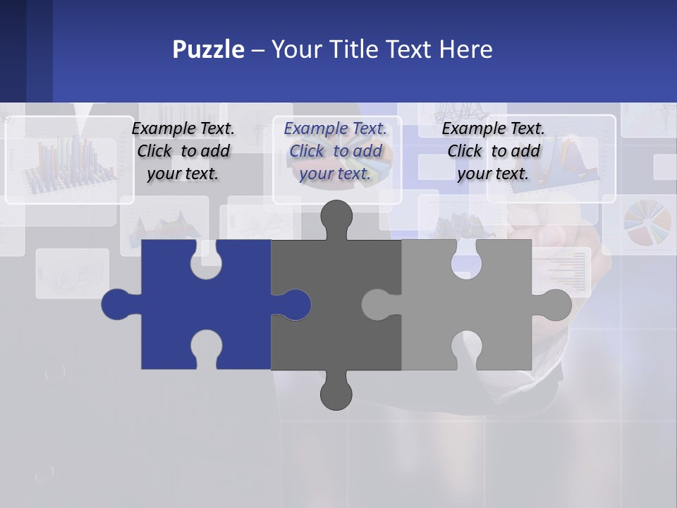 A Man In A Business Suit Touching A Screen With His Finger PowerPoint Template