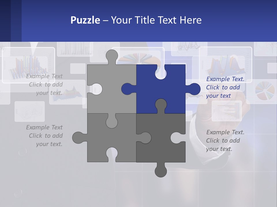 A Man In A Business Suit Touching A Screen With His Finger PowerPoint Template