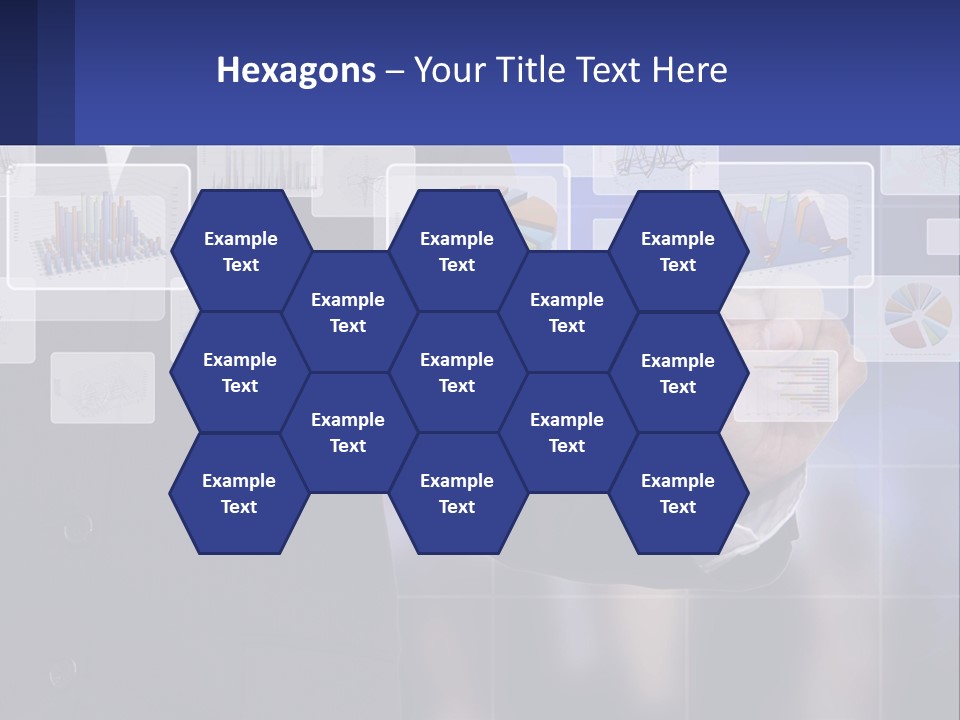 A Man In A Business Suit Touching A Screen With His Finger PowerPoint Template