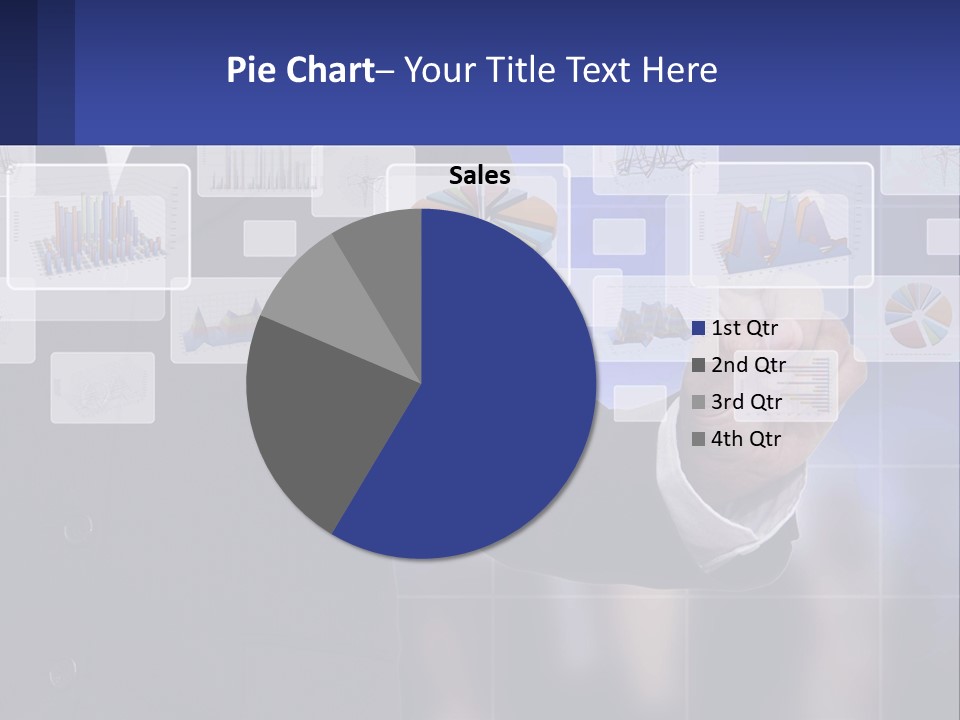 A Man In A Business Suit Touching A Screen With His Finger PowerPoint Template