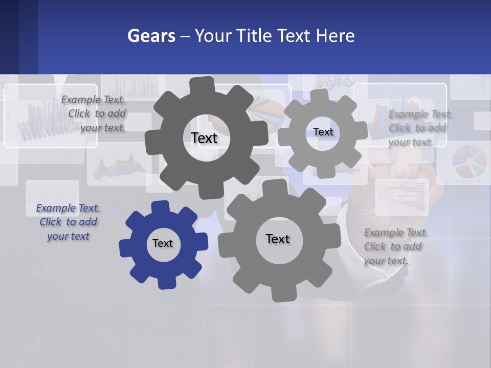 A Man In A Business Suit Touching A Screen With His Finger PowerPoint Template