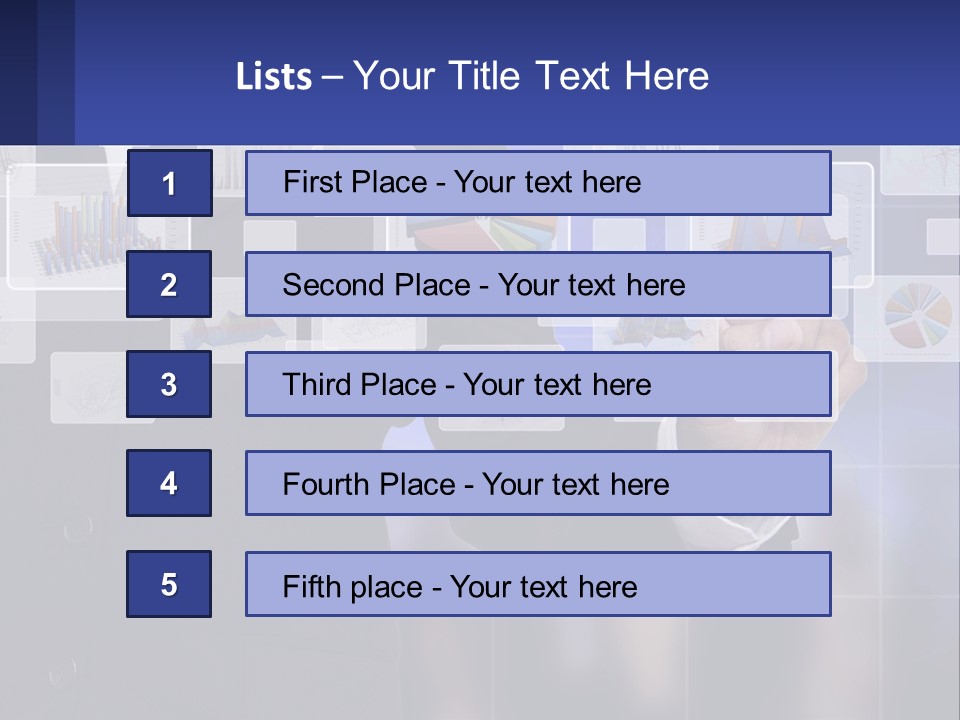 A Man In A Business Suit Touching A Screen With His Finger PowerPoint Template