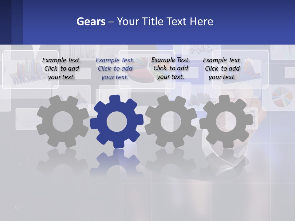 A Man In A Business Suit Touching A Screen With His Finger PowerPoint Template