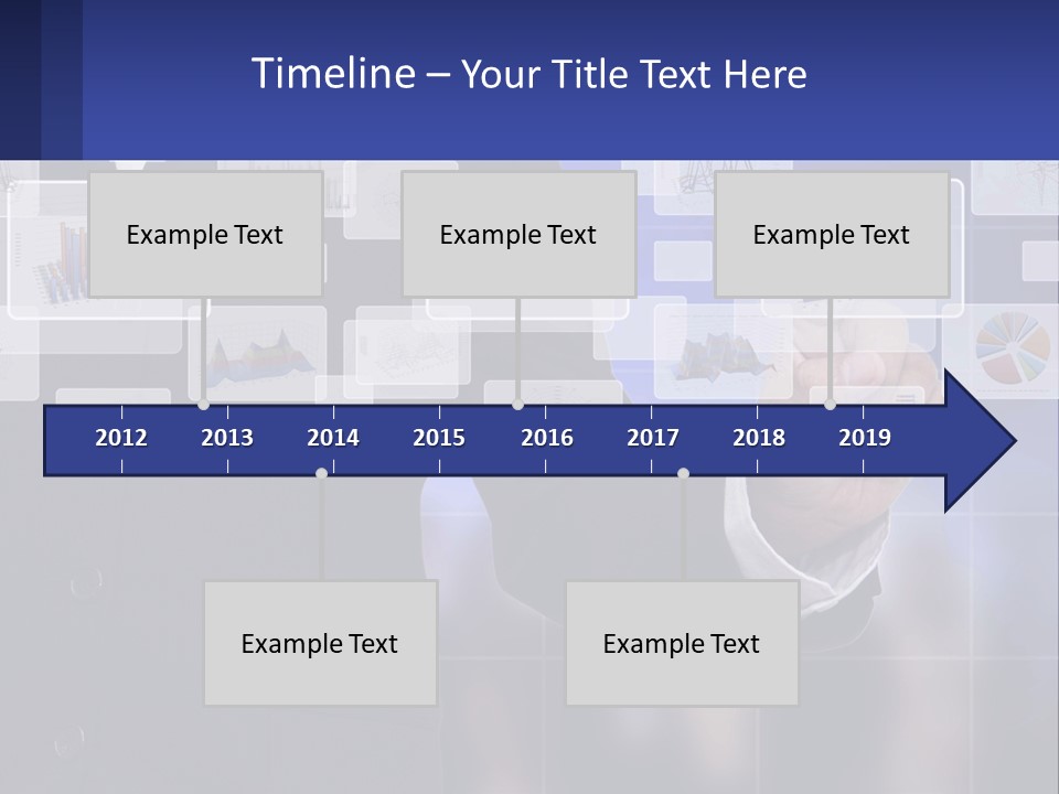 A Man In A Business Suit Touching A Screen With His Finger PowerPoint Template