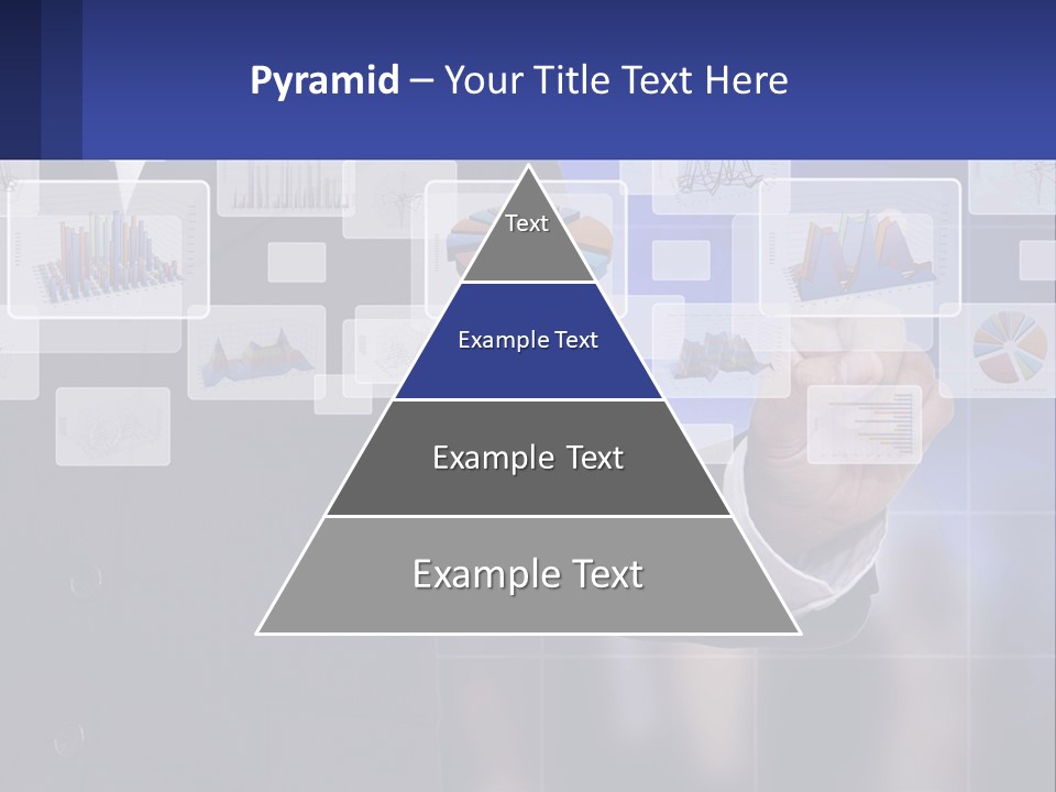 A Man In A Business Suit Touching A Screen With His Finger PowerPoint Template