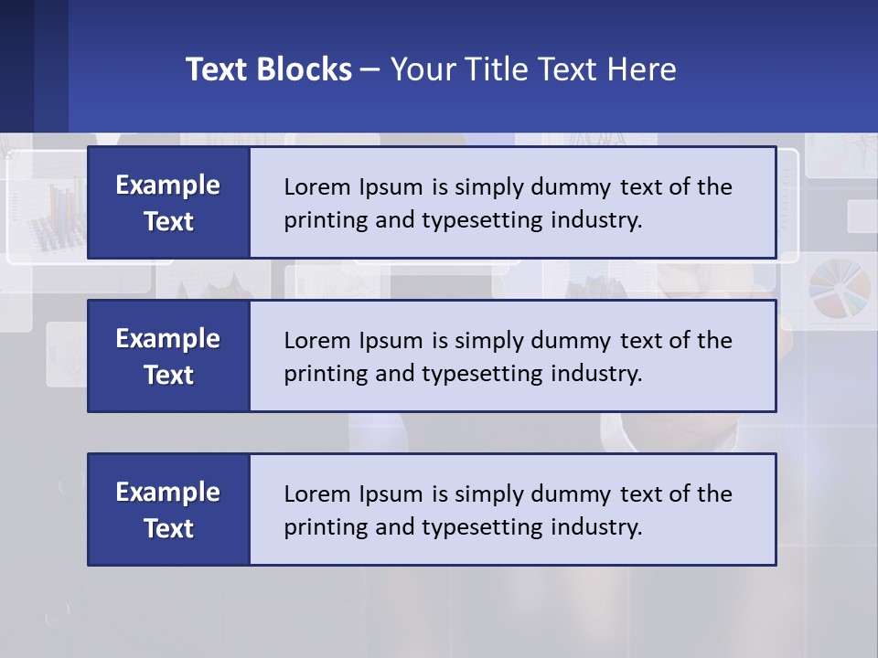 A Man In A Business Suit Touching A Screen With His Finger PowerPoint Template