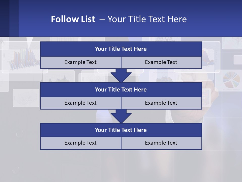 A Man In A Business Suit Touching A Screen With His Finger PowerPoint Template
