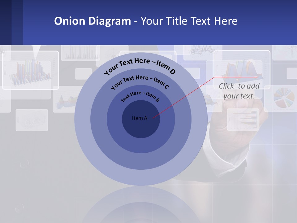 A Man In A Business Suit Touching A Screen With His Finger PowerPoint Template