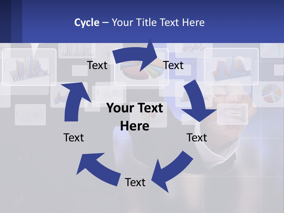 A Man In A Business Suit Touching A Screen With His Finger PowerPoint Template