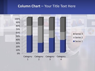 A Man In A Business Suit Touching A Screen With His Finger PowerPoint Template