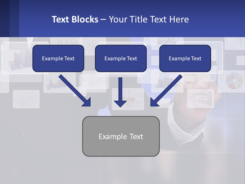 A Man In A Business Suit Touching A Screen With His Finger PowerPoint Template