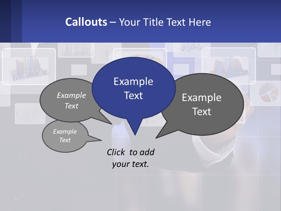 A Man In A Business Suit Touching A Screen With His Finger PowerPoint Template