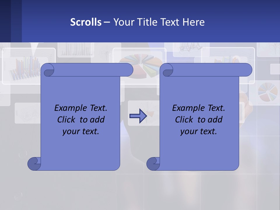 A Man In A Business Suit Touching A Screen With His Finger PowerPoint Template