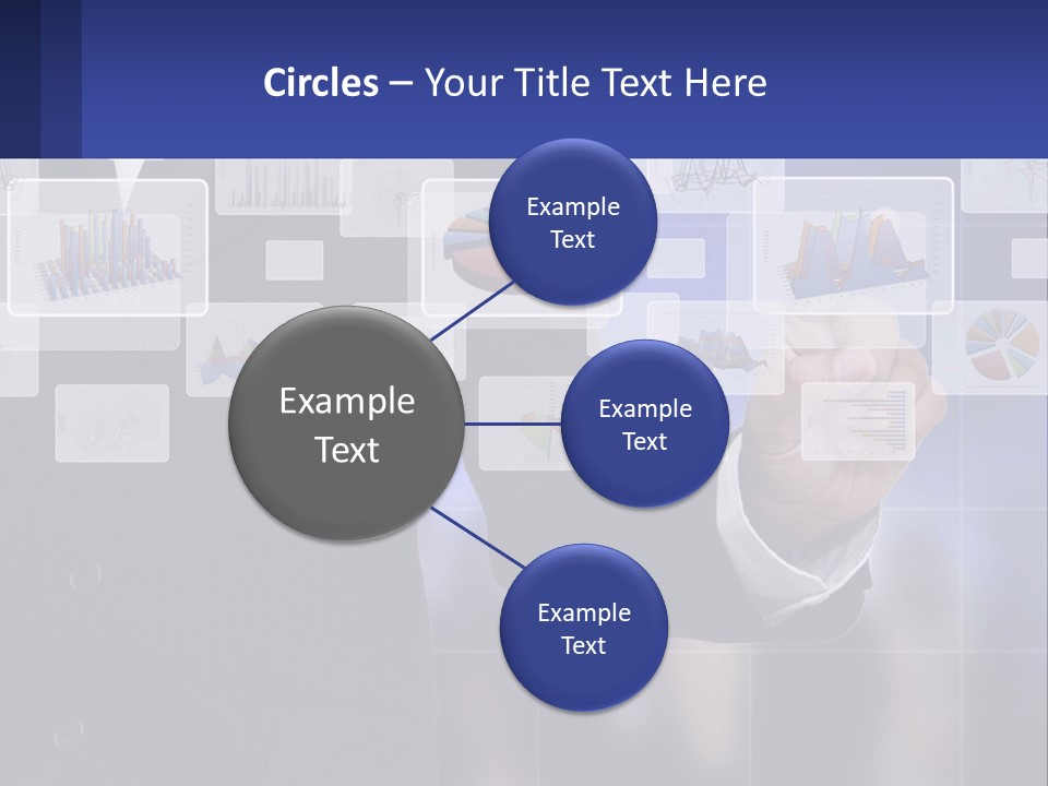 A Man In A Business Suit Touching A Screen With His Finger PowerPoint Template