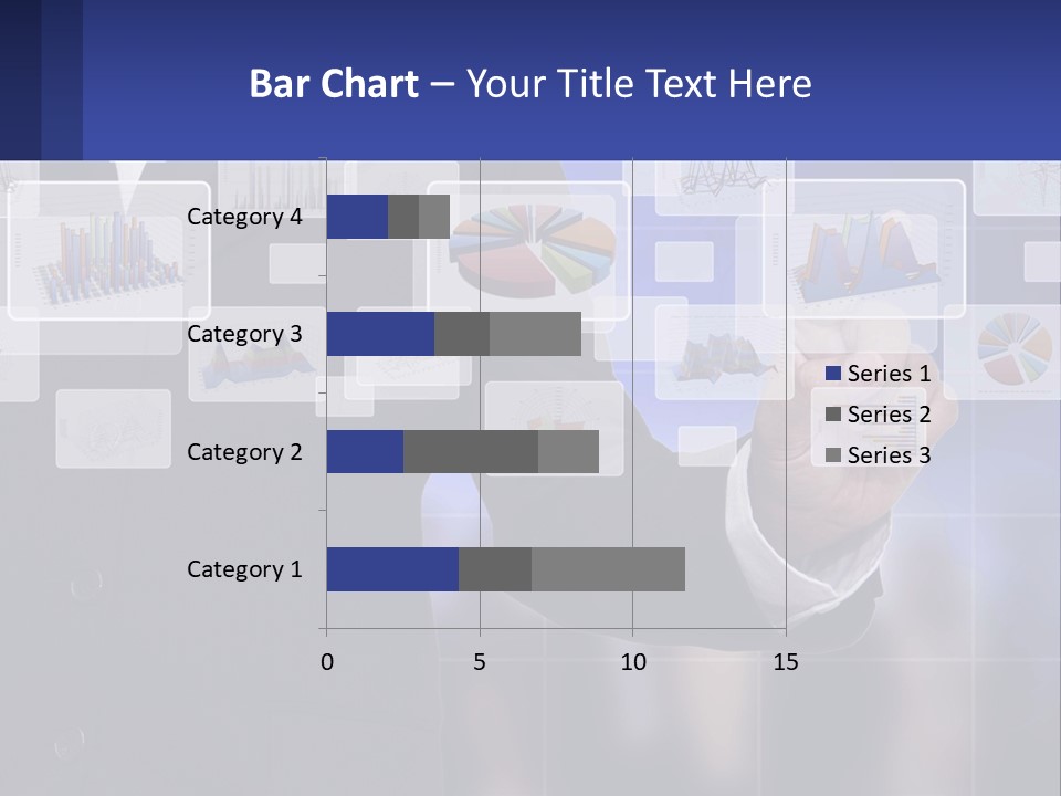 A Man In A Business Suit Touching A Screen With His Finger PowerPoint Template
