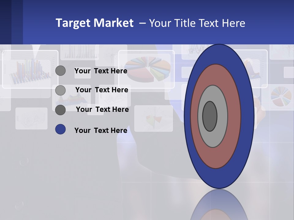 A Man In A Business Suit Touching A Screen With His Finger PowerPoint Template