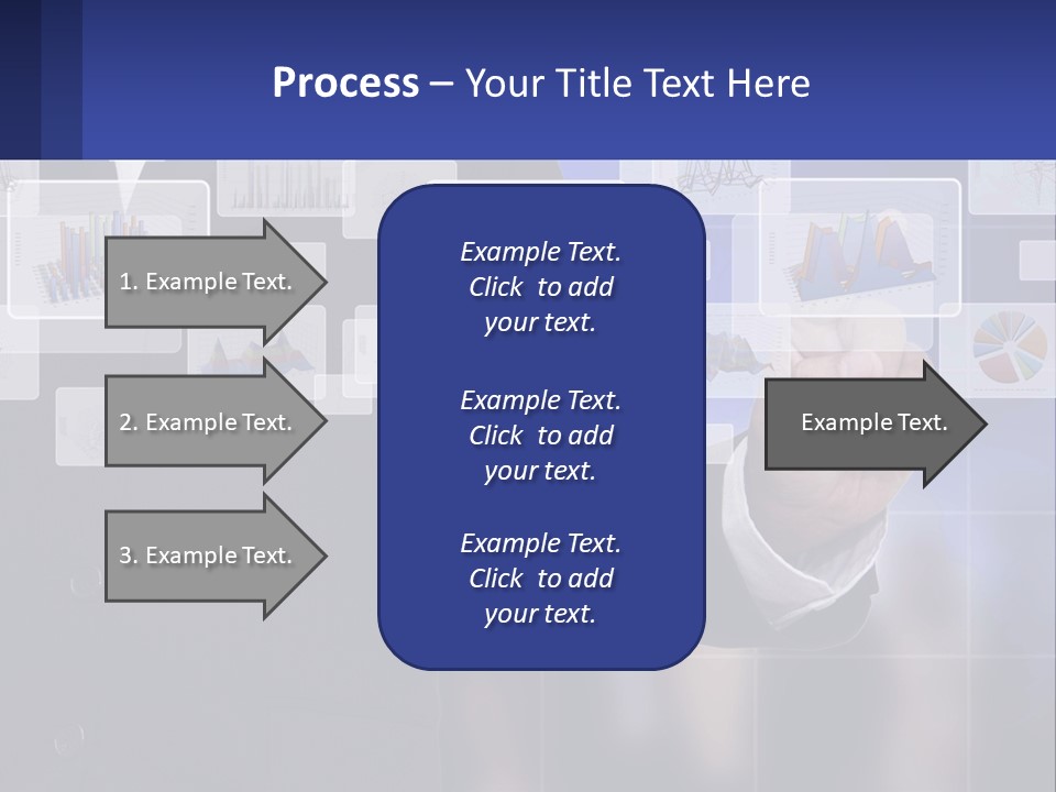 A Man In A Business Suit Touching A Screen With His Finger PowerPoint Template