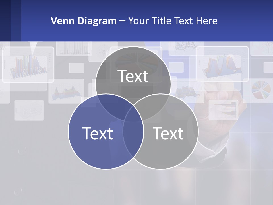 A Man In A Business Suit Touching A Screen With His Finger PowerPoint Template