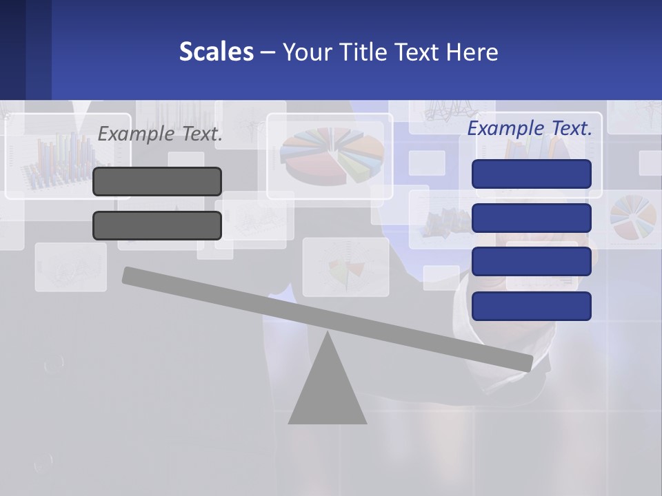 A Man In A Business Suit Touching A Screen With His Finger PowerPoint Template