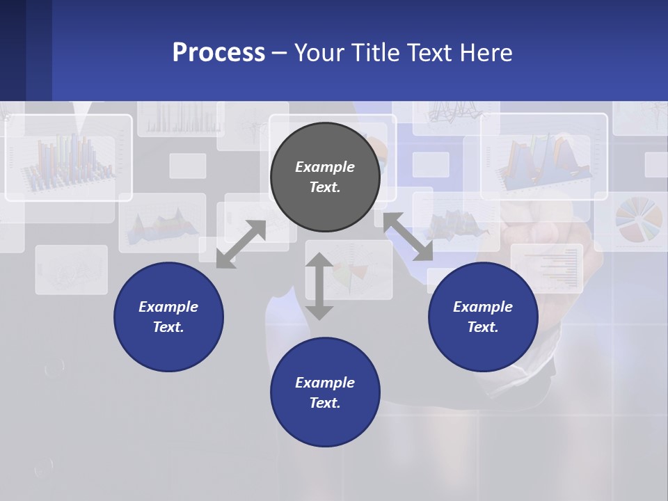 A Man In A Business Suit Touching A Screen With His Finger PowerPoint Template