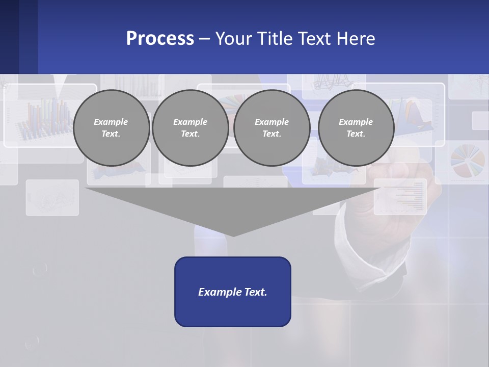 A Man In A Business Suit Touching A Screen With His Finger PowerPoint Template