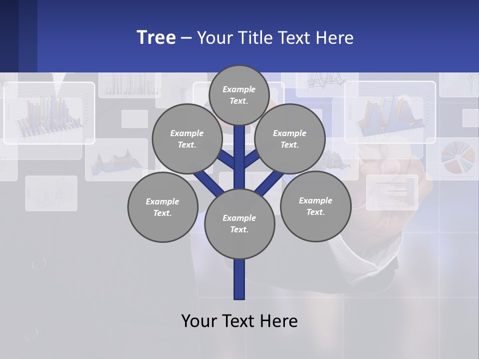 A Man In A Business Suit Touching A Screen With His Finger PowerPoint Template