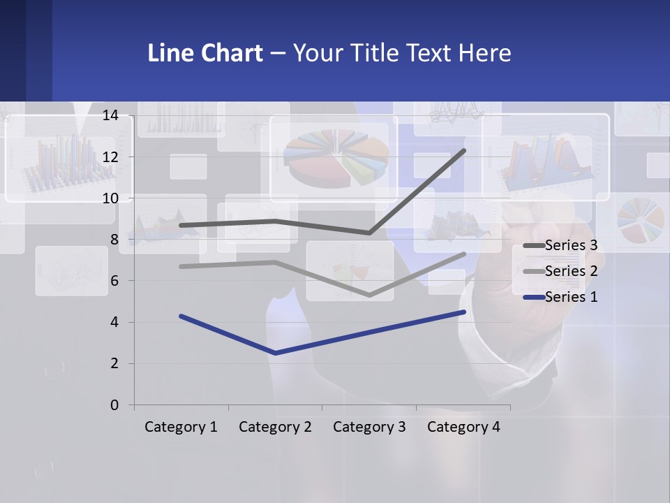 A Man In A Business Suit Touching A Screen With His Finger PowerPoint Template