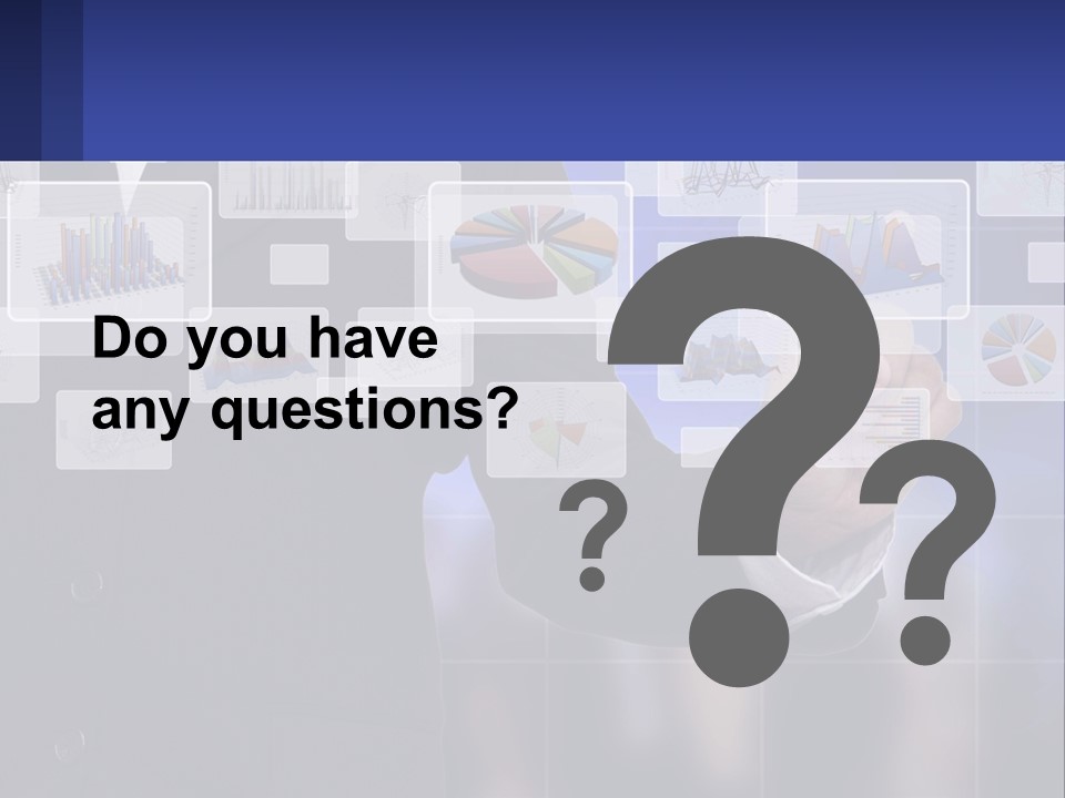 A Man In A Business Suit Touching A Screen With His Finger PowerPoint Template