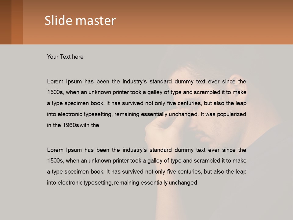 A Man Holding His Hand To His Face PowerPoint Template