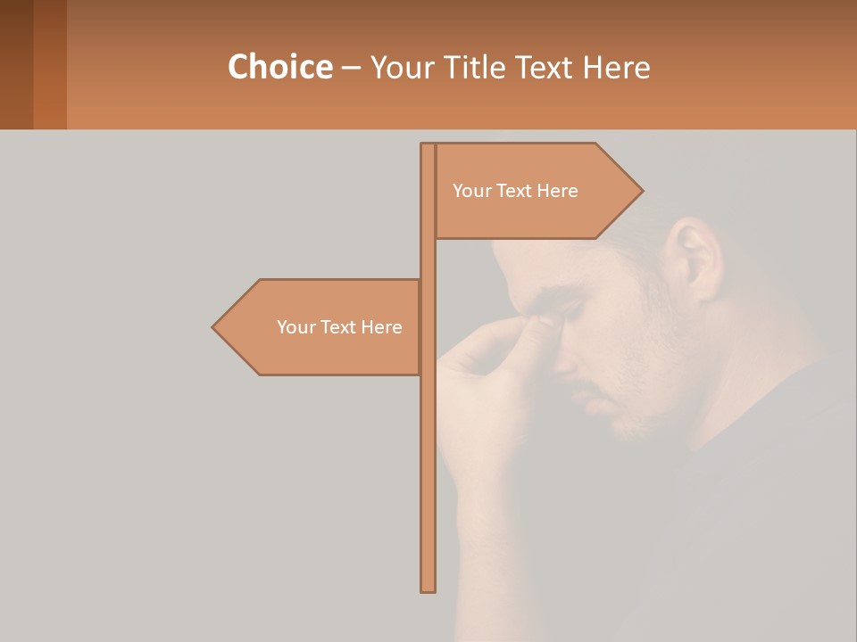 A Man Holding His Hand To His Face PowerPoint Template
