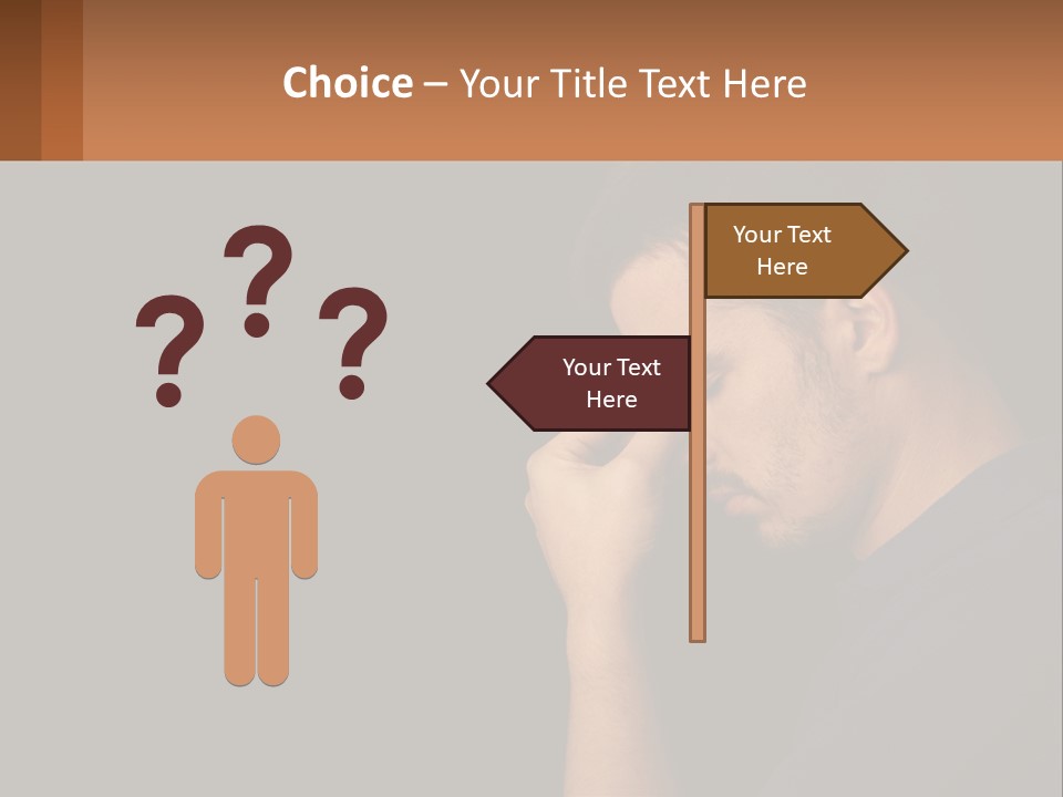 A Man Holding His Hand To His Face PowerPoint Template