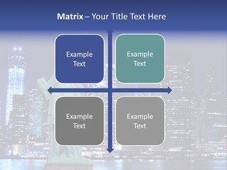 The Statue Of Liberty In New York City At Night PowerPoint Template