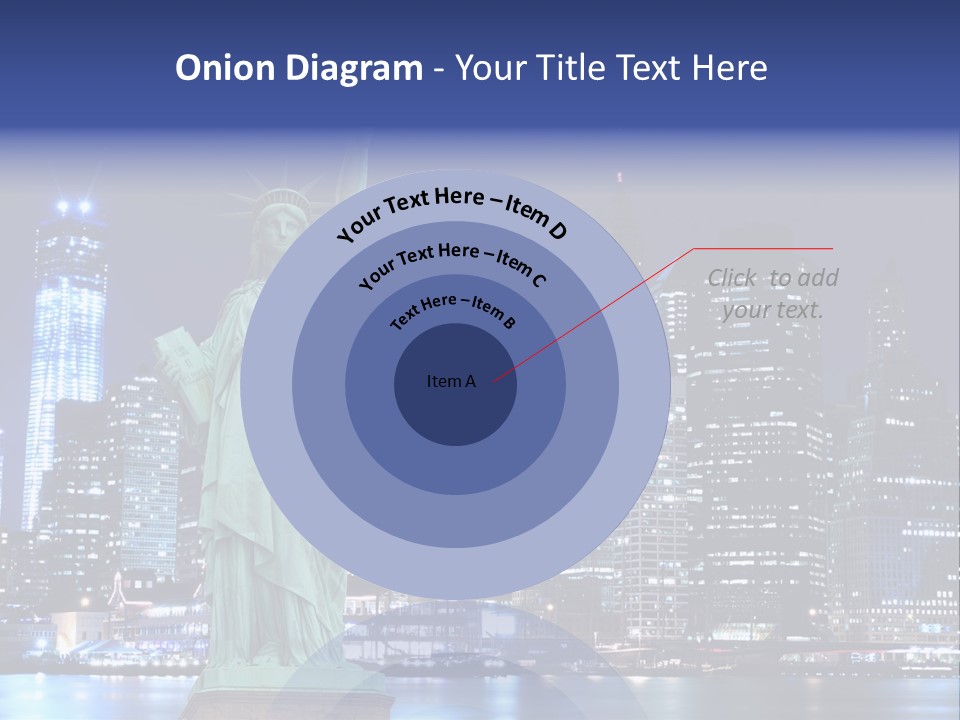 The Statue Of Liberty In New York City At Night PowerPoint Template