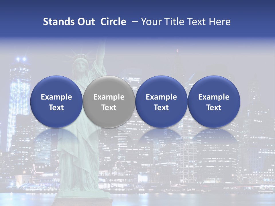 The Statue Of Liberty In New York City At Night PowerPoint Template