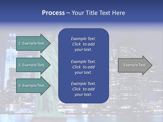 The Statue Of Liberty In New York City At Night PowerPoint Template