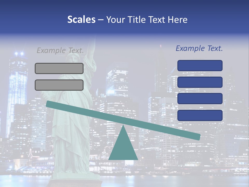 The Statue Of Liberty In New York City At Night PowerPoint Template